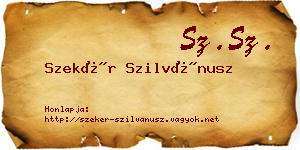 Szekér Szilvánusz névjegykártya